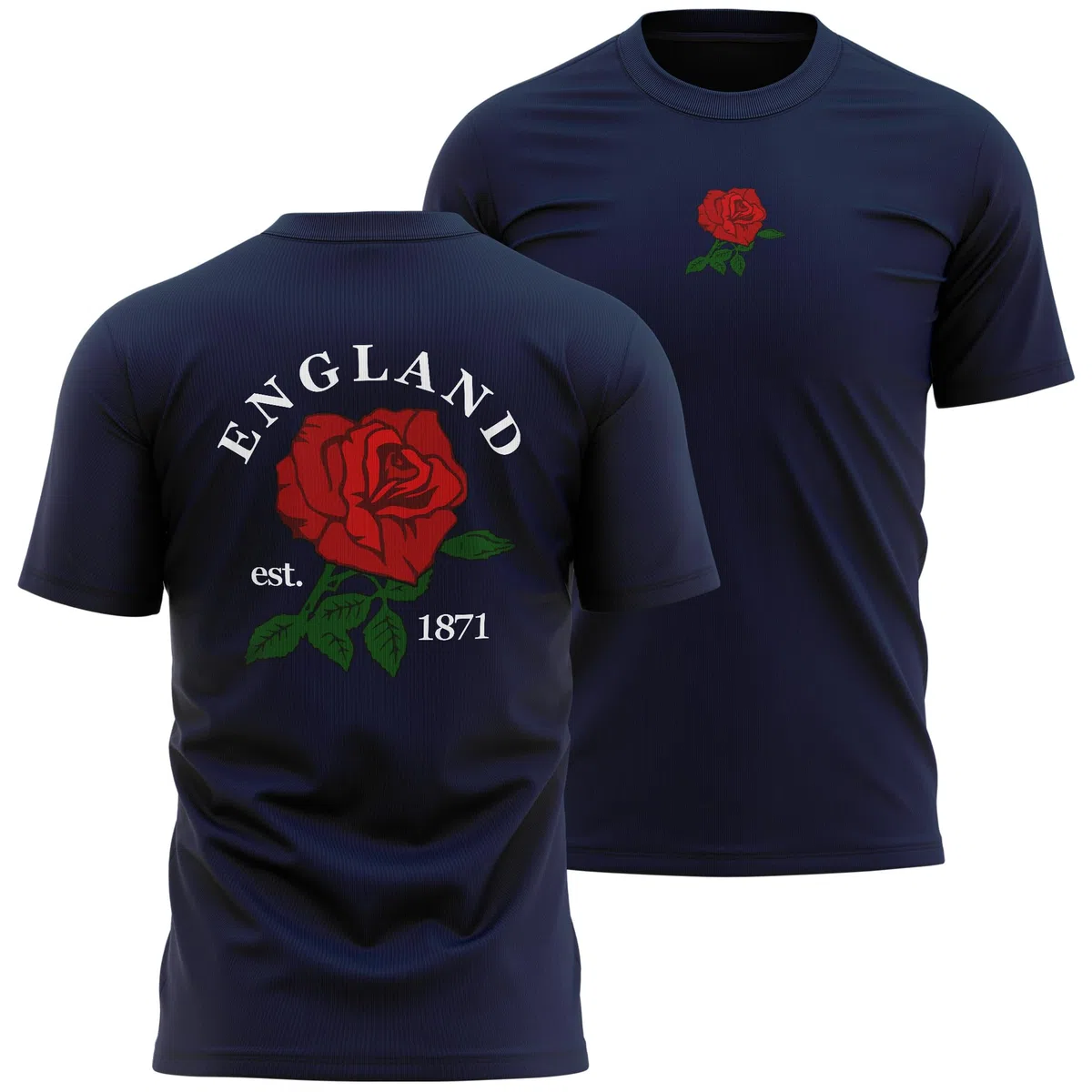 Camiseta de rugby de los partidarios de Inglaterra para hombre con insignia de rosa de Inglaterra de 1871