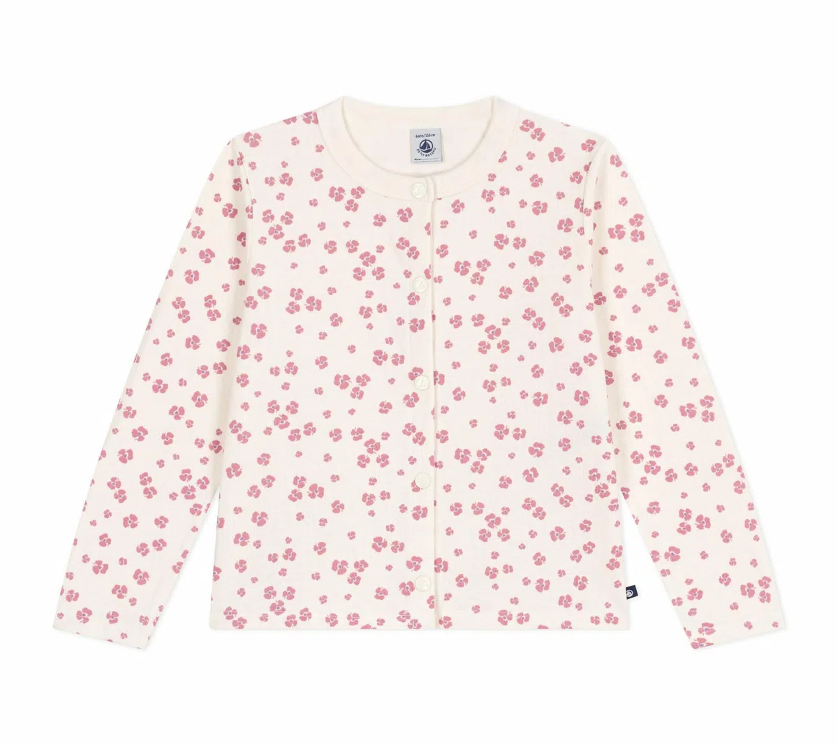 Petit Bateau Cárdigan Niño de Algodón Impreso, Milk/Multico, 12 años