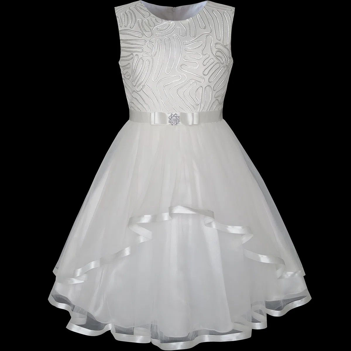 Sunny Fashion Vestido para niña Flor Azul Ceñido Boda Fiesta Dama de Honor 4-12 años