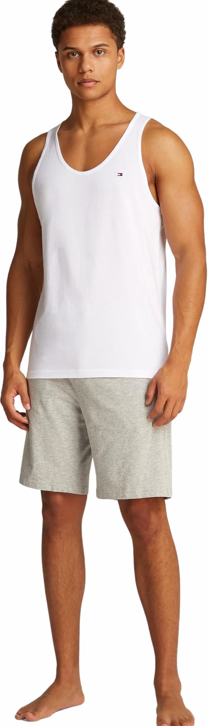 Tommy Hilfiger Camisetas de Tirantes Hombre Pack de 3 Tank Tops con Cuello Redondo