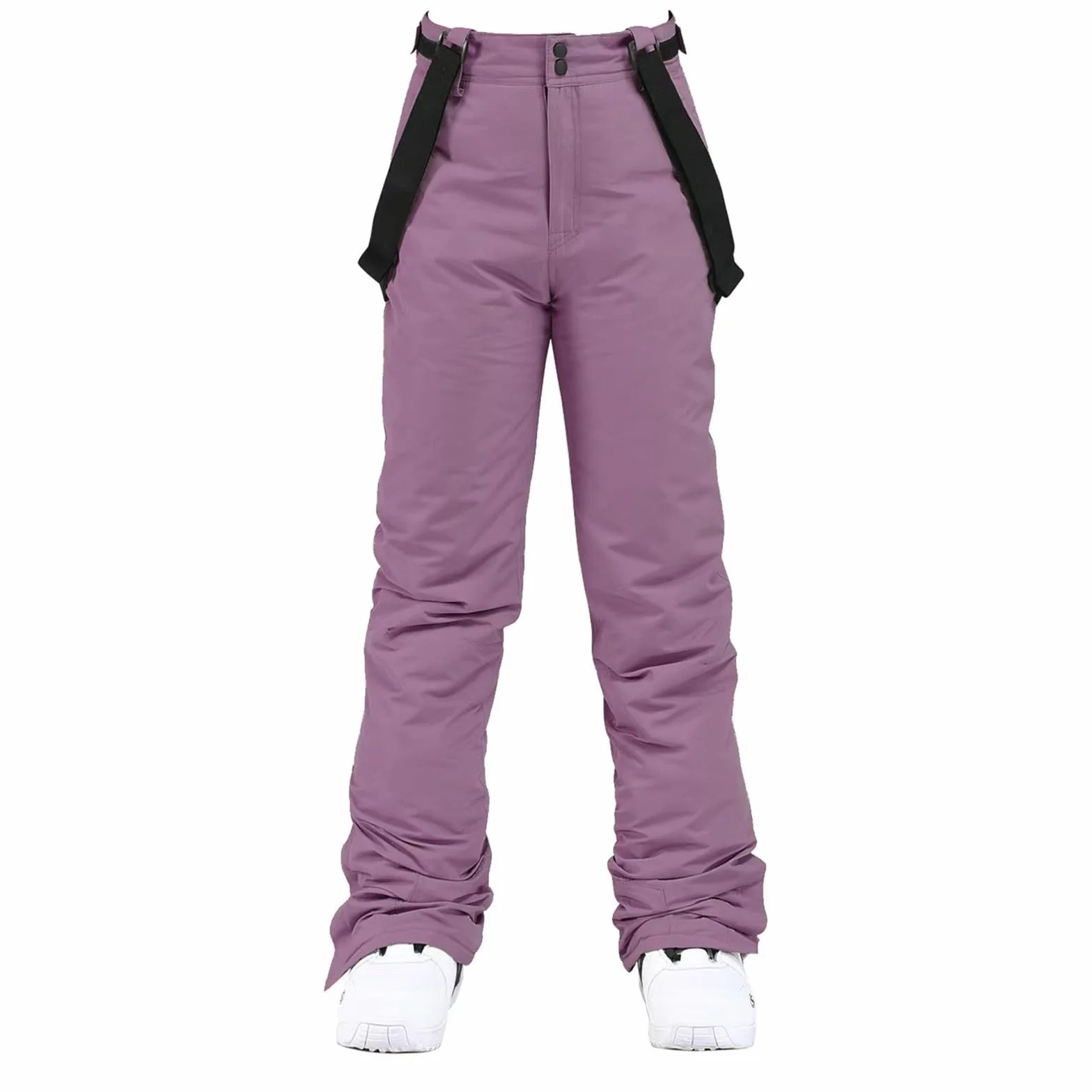IQYU Pantalones de esquí para mujer con tirantes, pantalones de trekking para mujer, impermeables, transpirables, resistentes al viento, para la nieve, cálidos, para senderismo, exteriores, térmicos,