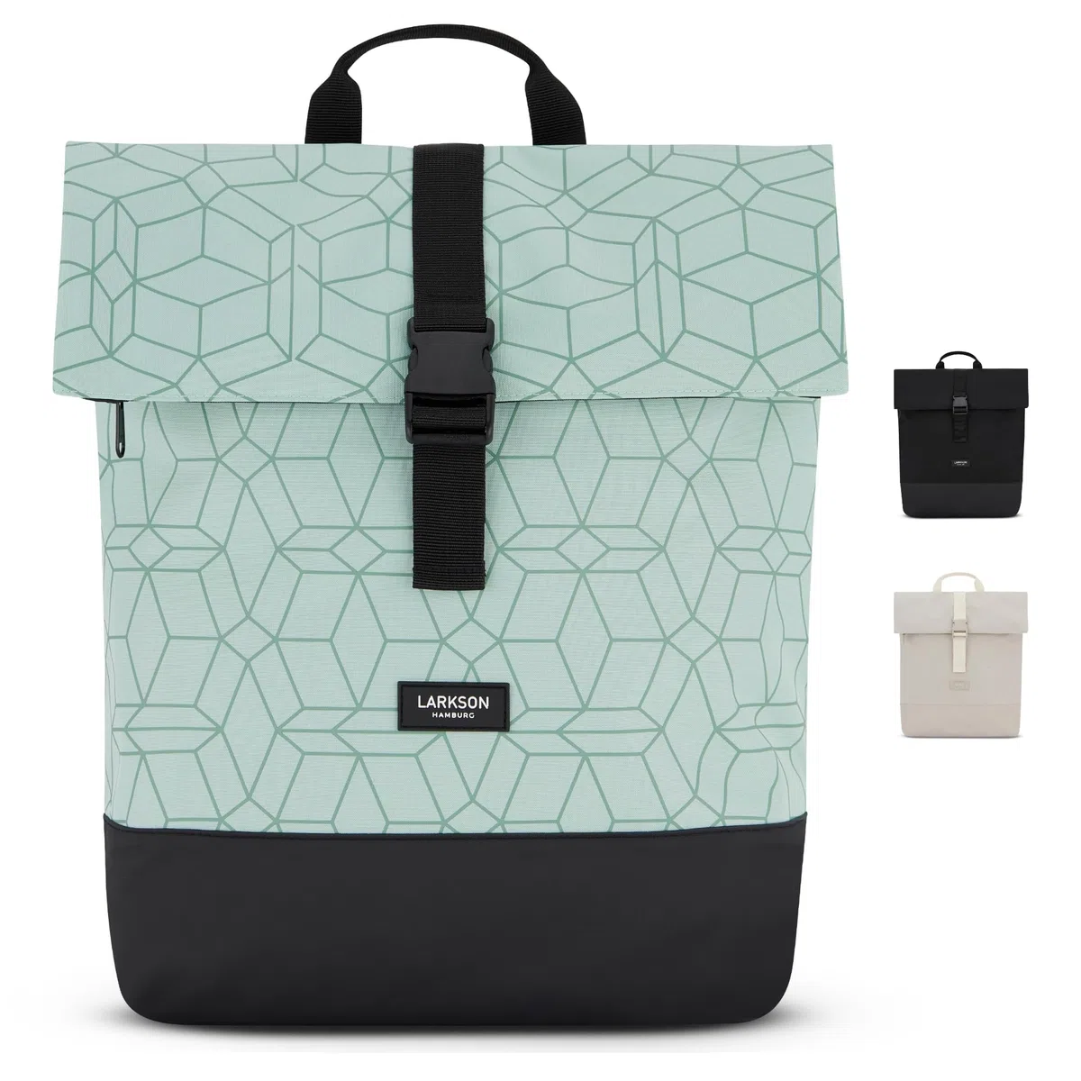 LARKSON Mochila Mujer y Hombre Verde - Tammo - Para Portátiles - Trabajo, Universidad y Viaje - Backpack Enrollable y Ligero - Repelente al Agua