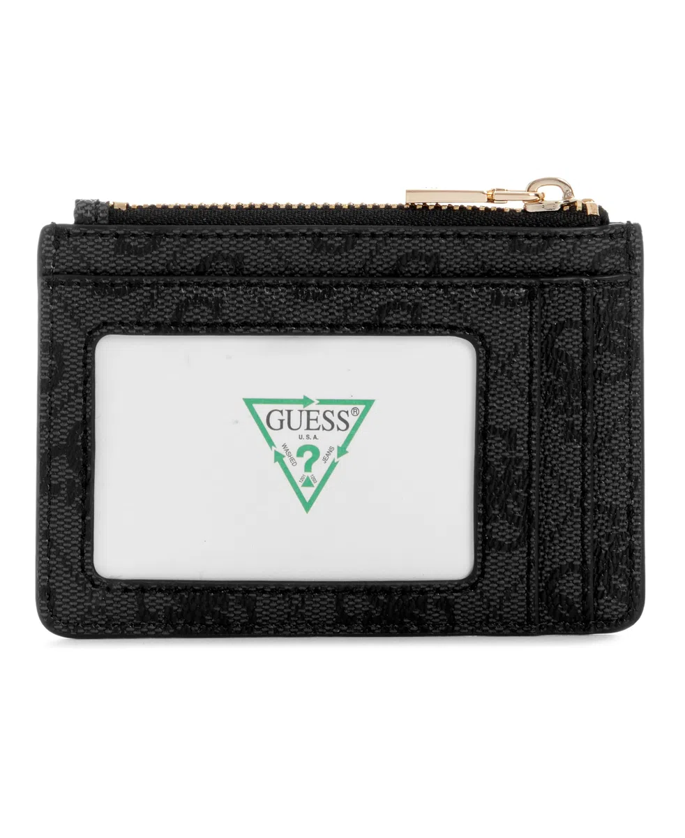 GUESS Tarjetero Laurel II SLG Card Case Coal Logo Gris Oscuro