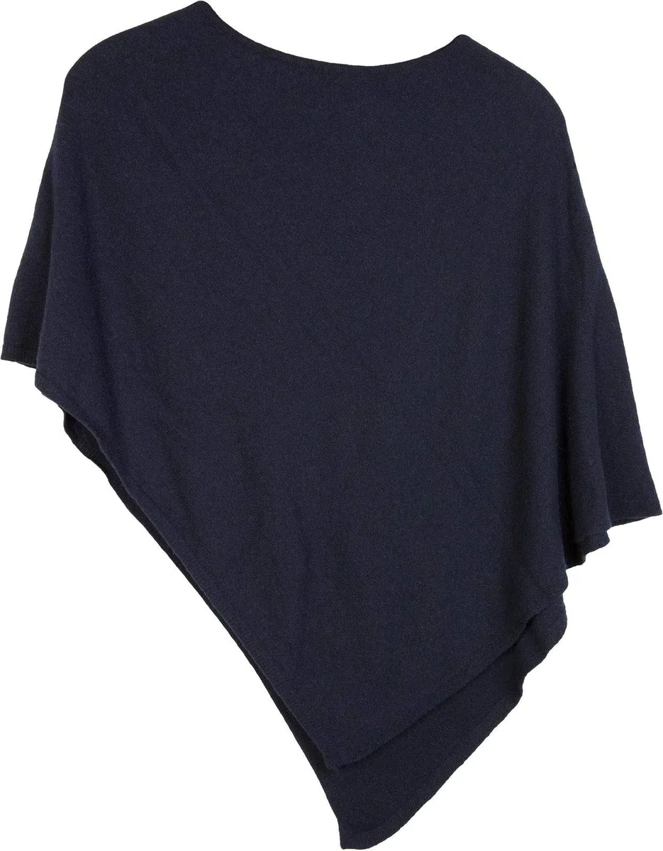 styleBREAKER suave poncho de punto fino monocolor, cuello redondo, señora 08010042