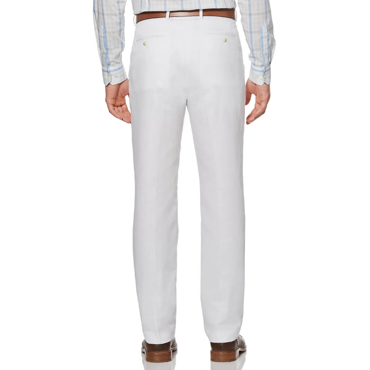 Perry Ellis Linen Blend Dress Pants, Flat Front, Durable Twill, Regular Fit, Breathable & Lightweight - Pantalones para Vestir Hombre