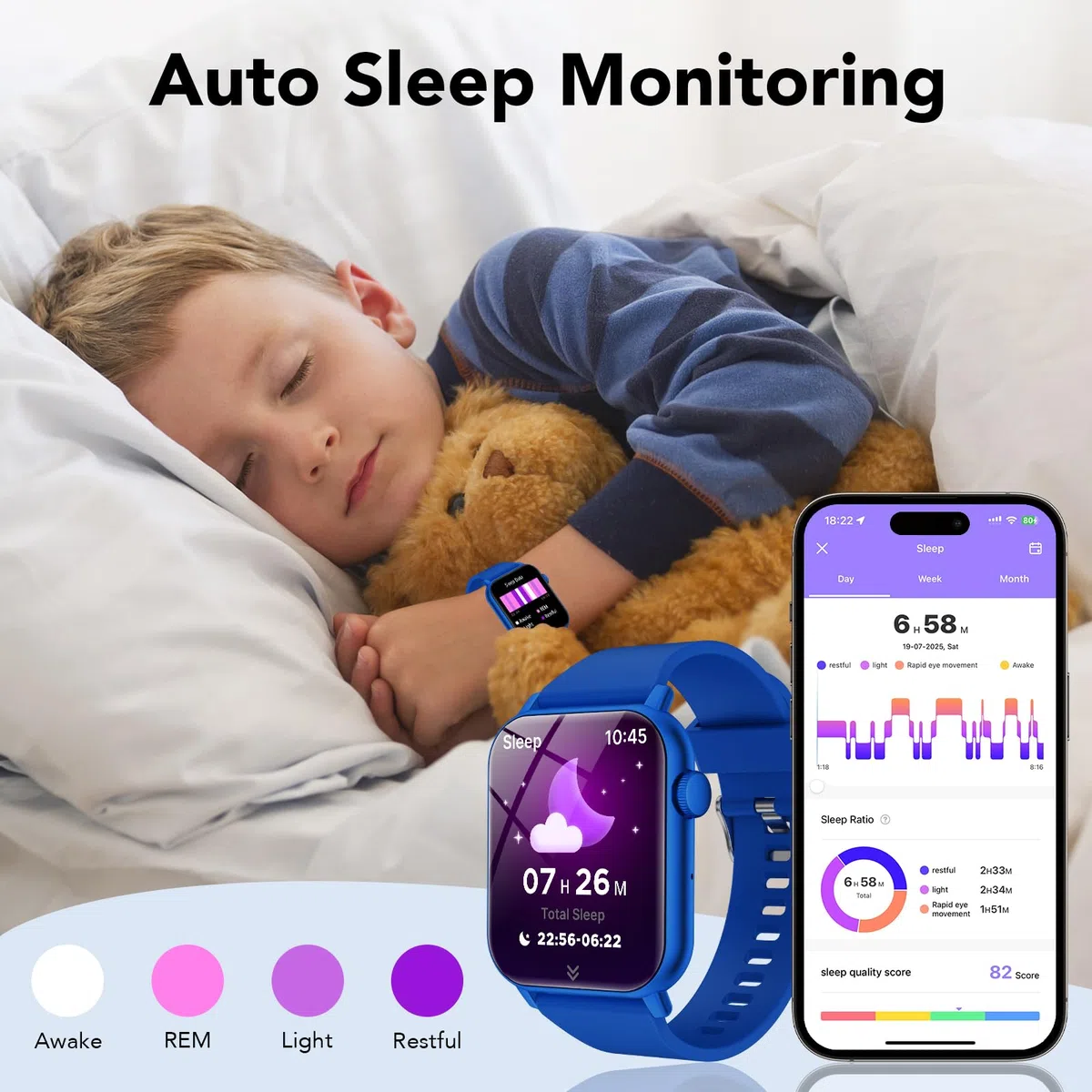 Reloj Inteligente Niño y niña, Smartwatch Niños 3-12