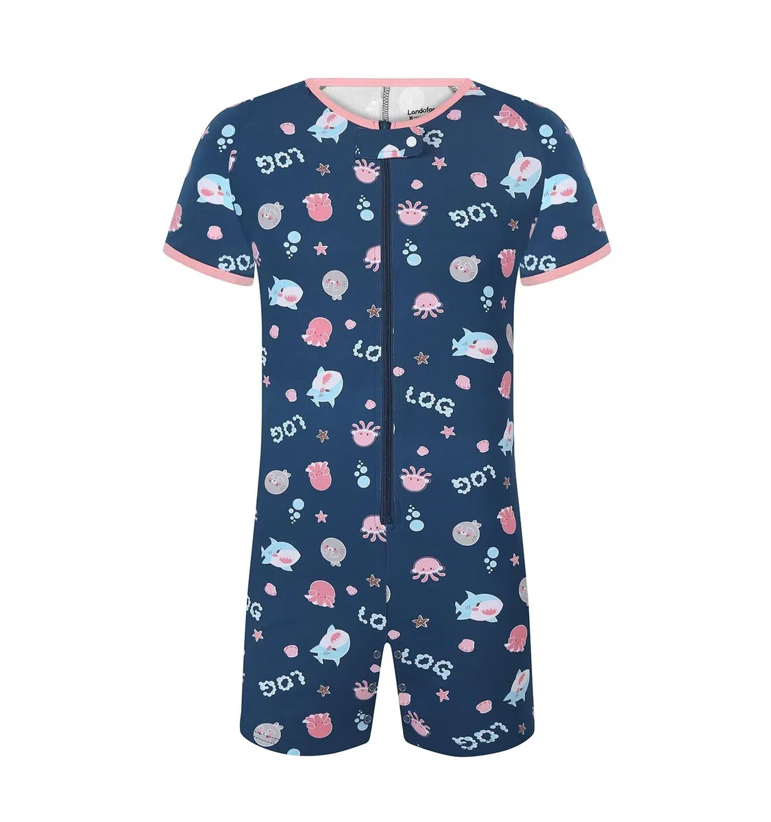 Landofgenie Mono Adulto Algodón para Hombres - Body Pijama Manga Corta con Abertura, Romper Una Pieza