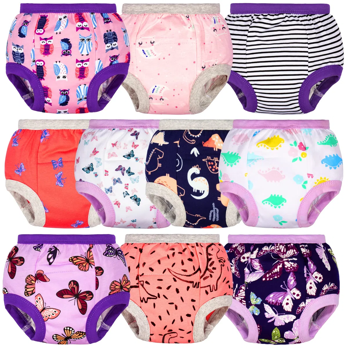 BIG ELEPHANT Baby Potty Training Pants Ropa Interior para niña - 100% algodón
