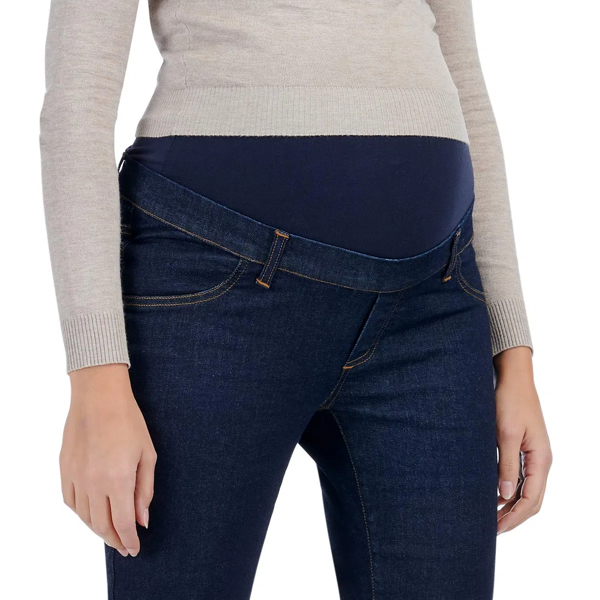 Passy - Vaqueros de Maternidad de Pierna Recta, Pantalones de Embarazo Rectos de Estilo Vintage - Made in Italy