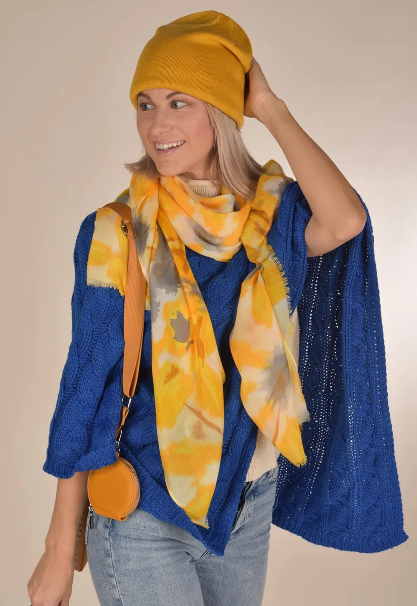 styleBREAKER Poncho de Punto con Trenzas, Poncho de Punto de Cuello Redondo, Punto Grueso, para Mujeres 08010040