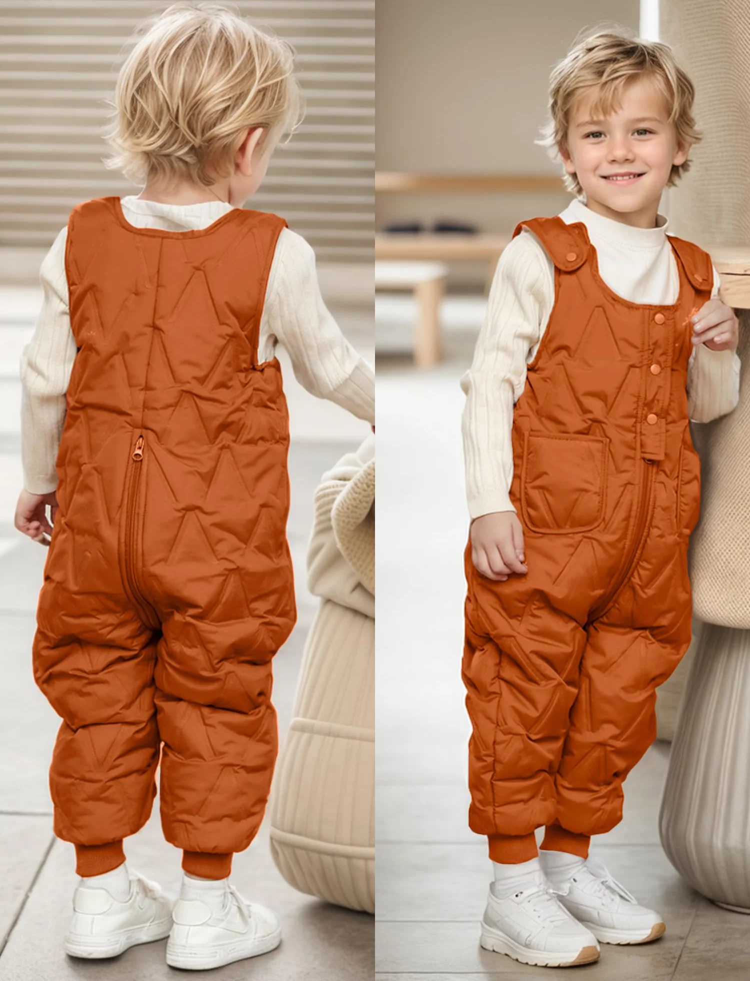 SEAUR Pantalones de invierno para bebé, ligeros, gruesos, cálidos, pantalones de esquí para niños pequeños, pantalones de esquí de invierno, resistentes al viento, pantalones para exteriores, 70-110