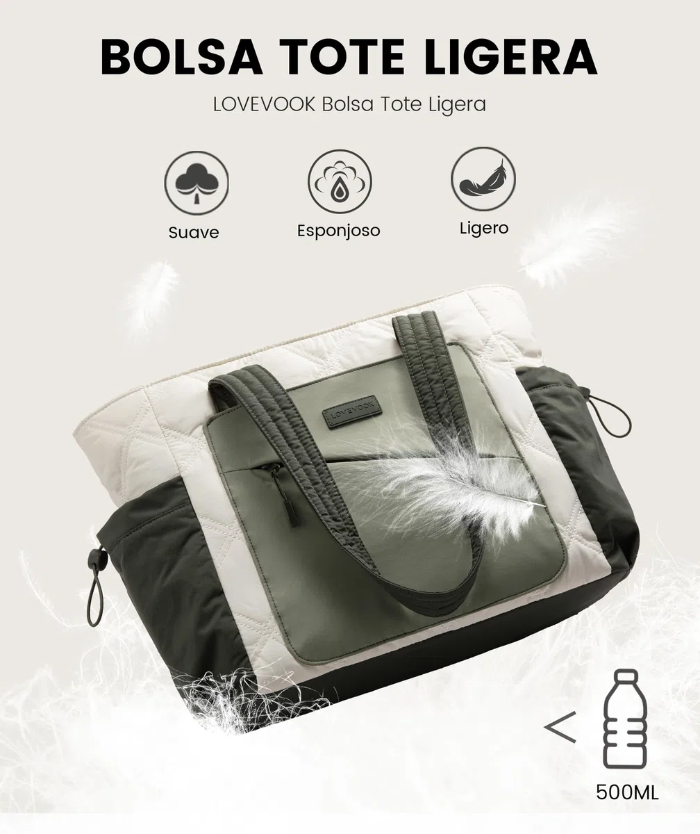 LOVEVOOK Bolso Mujer Grande Bolso Tote Mujer Portatil Trabajo Tote Bag Shopper para Universidad Viaje Oficina Trabajo Escuela