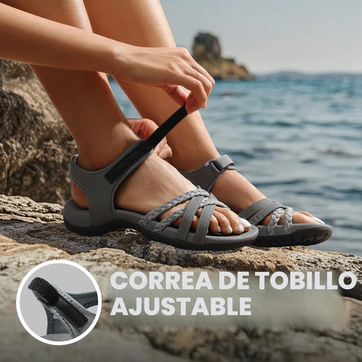 DREAM PAIRS Sandalias Deportivas Mujer Zapatos Planos Tranpirable con Suela Ligera EVA Tranpirables para Senderismo Paseo Playa Viaje