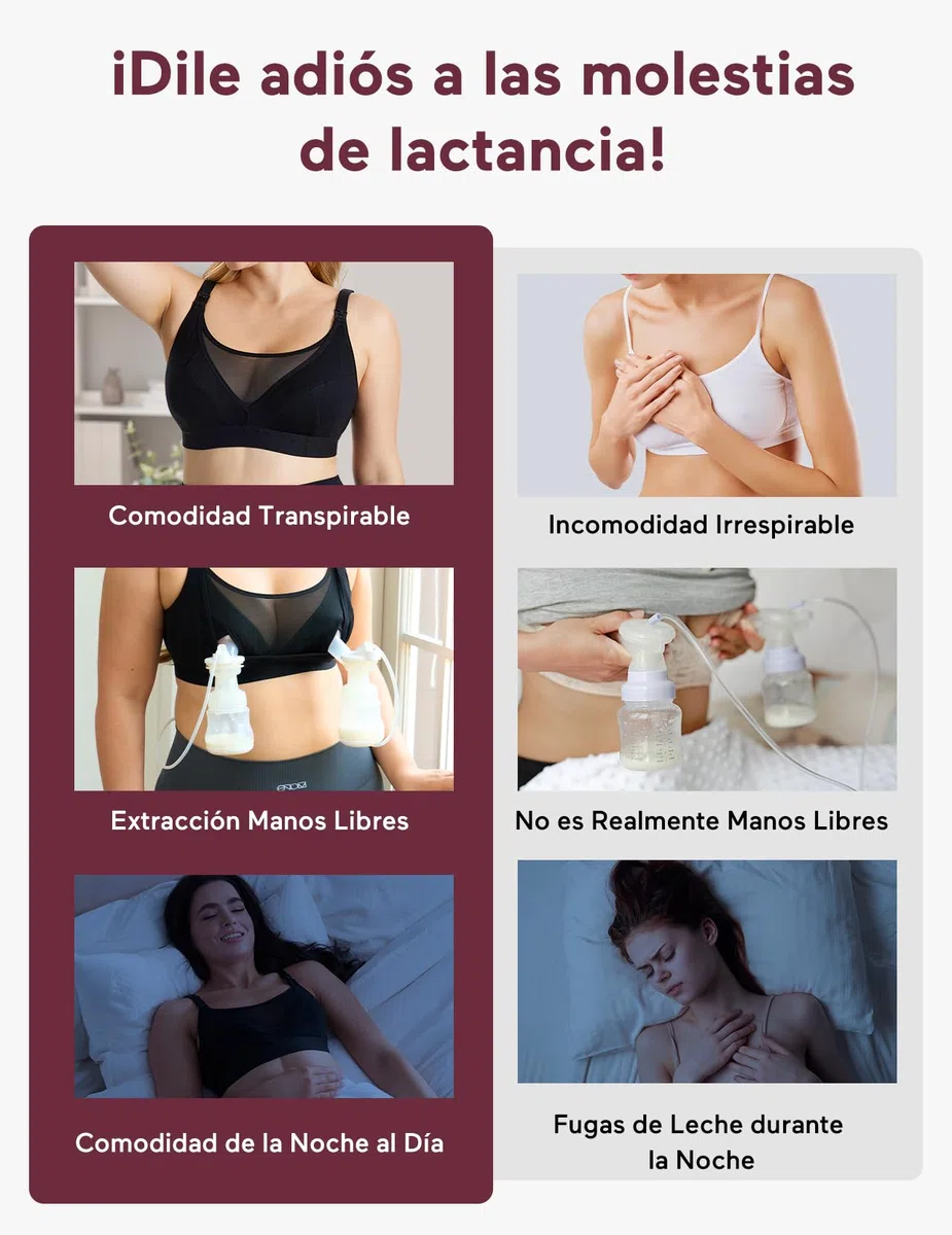 momcozy Sujetador Lactancia para Pecho Grande (95C-115H) – Sujetador de Lactancia y Extracción de Leche en Uno Tallas Grandes, Brasier de Maternidad con Diseño de Malla