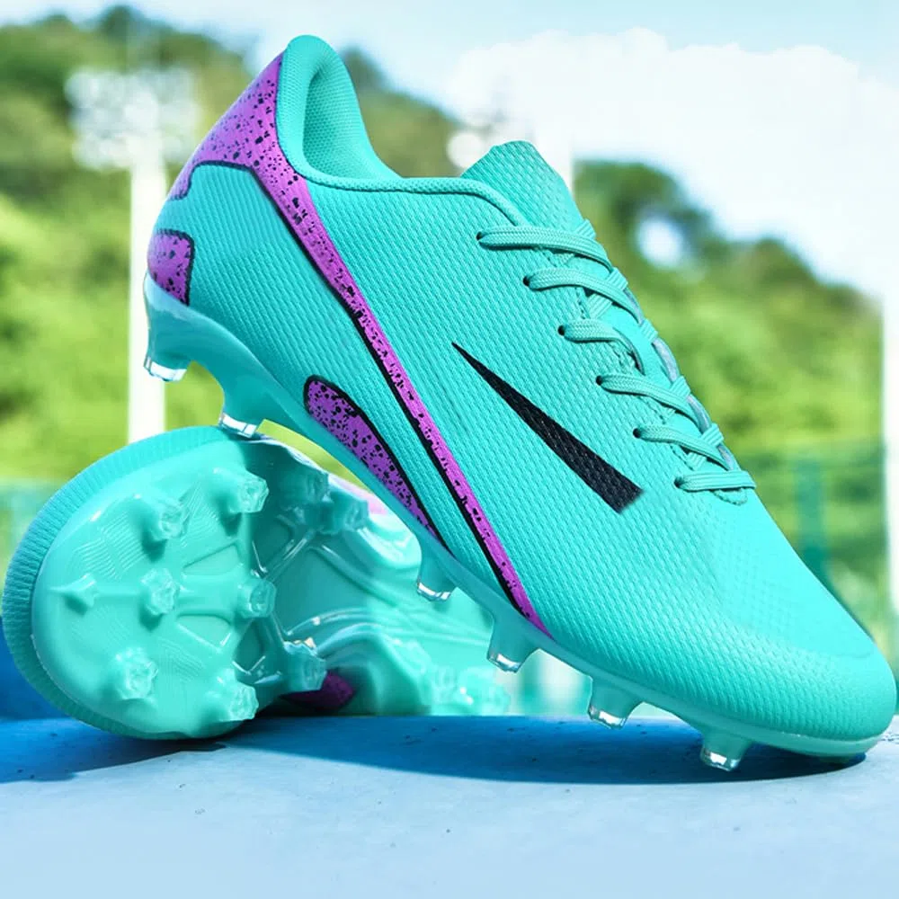 Zapatillas de Fútbol Mujer Spike Aire Libre Atletismo Entrenamiento Botas Profesionales Calzado de Fútbol Tacos de fútbol Deportivas Unisex Azul 44 EU