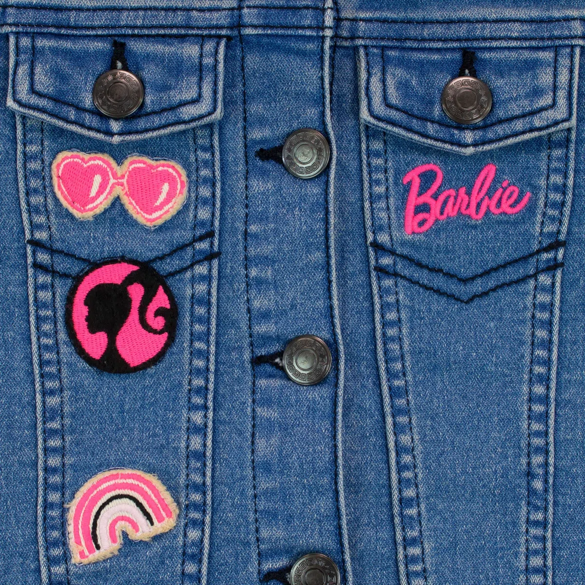 Barbie Bordado Chaqueta vaquera para Niñas Ropa de Exterior para Infantiles