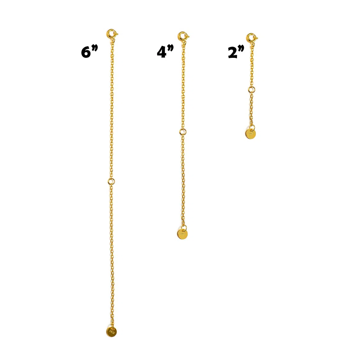 LONAGO 3 extensores de collar de plata de ley 925 para hacer joyas