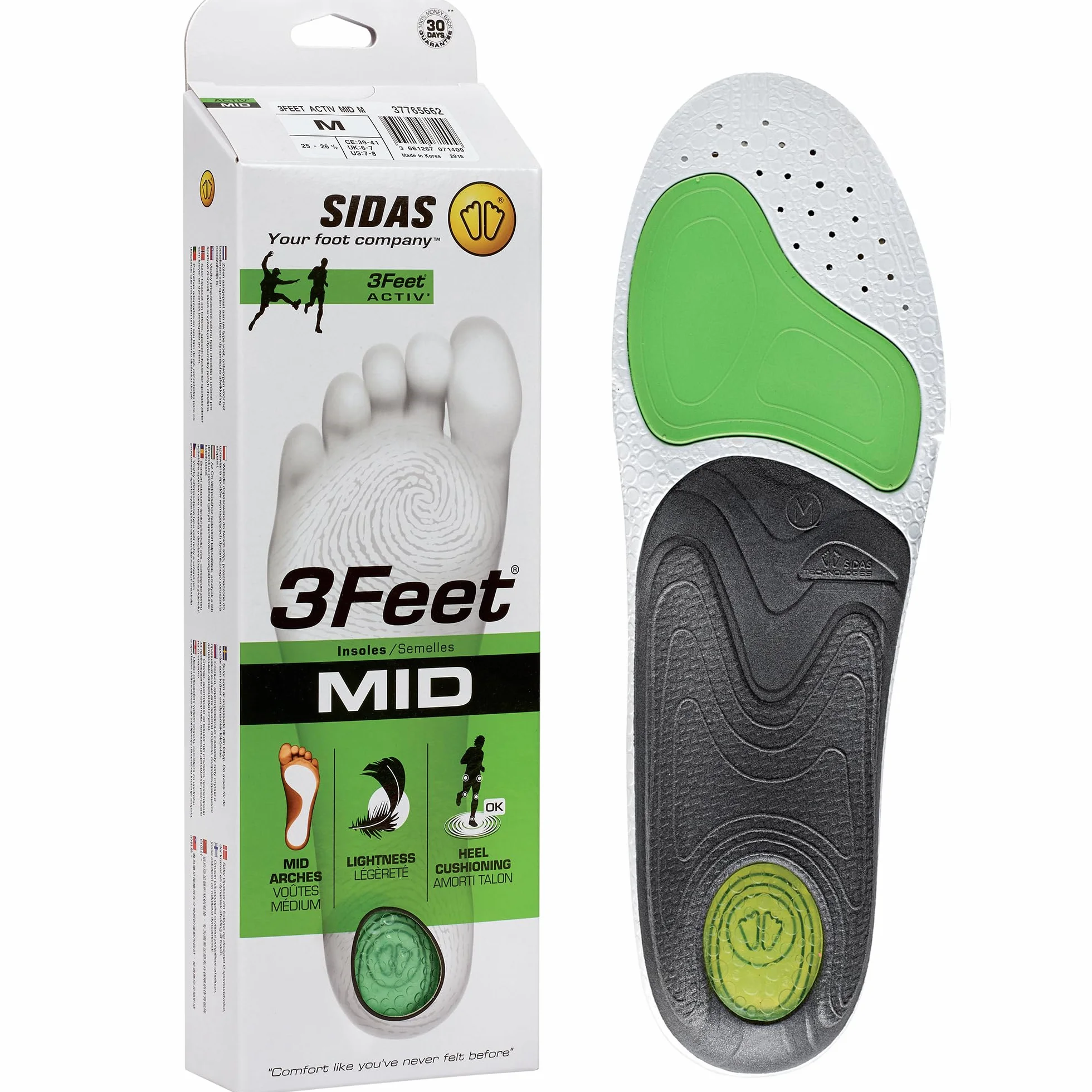 Sidas - Feet Activ Mid, color black, talla XL