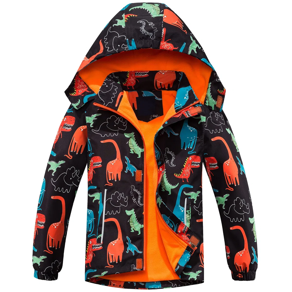 Fewlby Chaqueta Impermeable con Capucha para Niño, Cortavientos con Forro Polar Ligera Abrigo Prueba de Viento Niños Chubasquero Primavera Otoño Abrigos Deportivos 3-12 Años