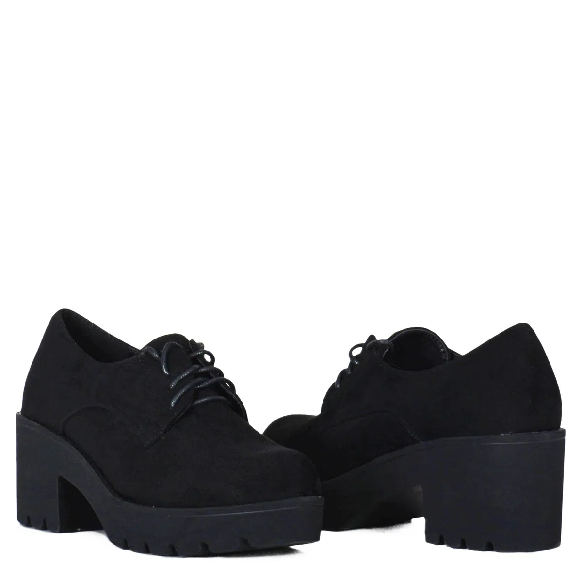 Altamoda Zapatos de Mujer Blucher con Plataforma y Cordones de Ante