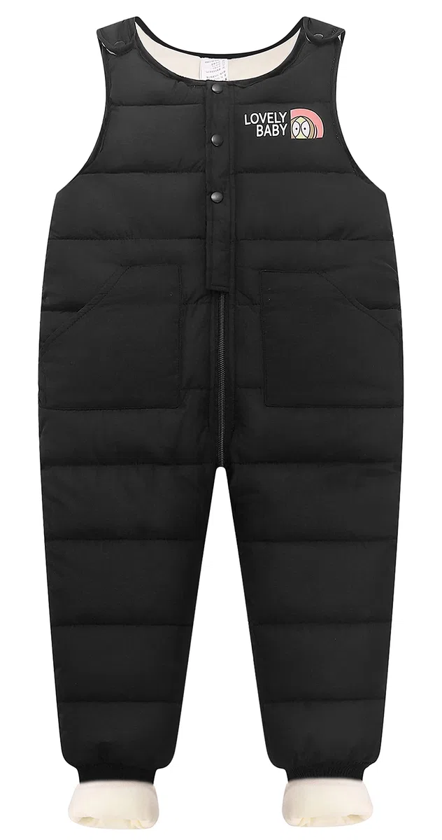 SEAUR Pantalones de nieve para bebé, resistentes al viento, gruesos y cálidos, para invierno, a prueba de viento, para niños, para exteriores, color negro, 2-3 años, 002 negro., 2-3 Años