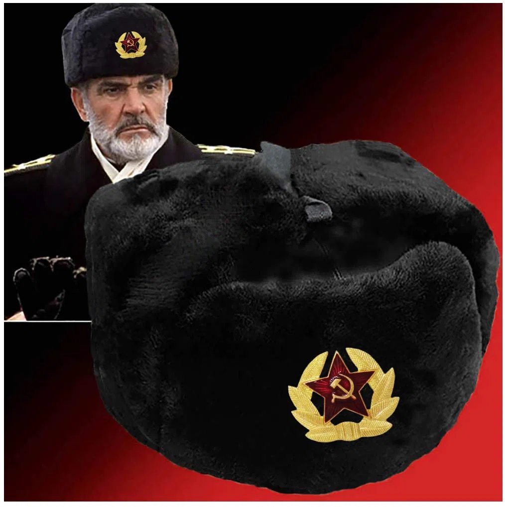 RUSSIAN STORE Gorro Negro de Lana Incluido al ejército Ruso Original Soviet Ushanka.