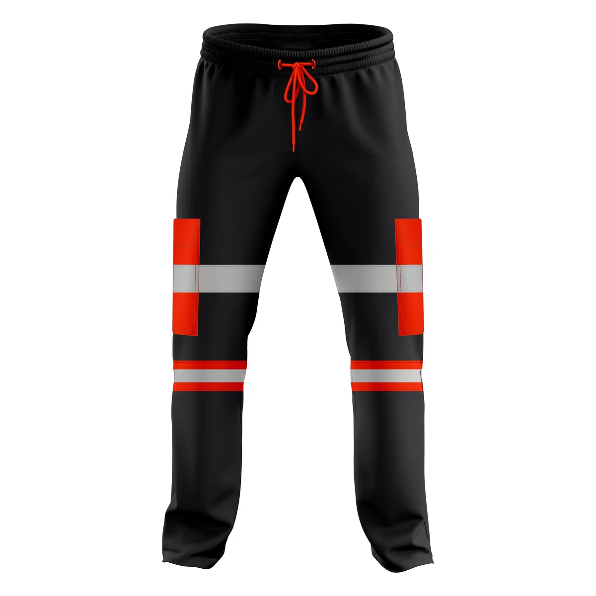 mymixtrendz Pantalones deportivos de alta visibilidad para hombre, 2 tonos, amarillo neón, naranja, cinta reflectante, dobladillo abierto, ropa de trabajo