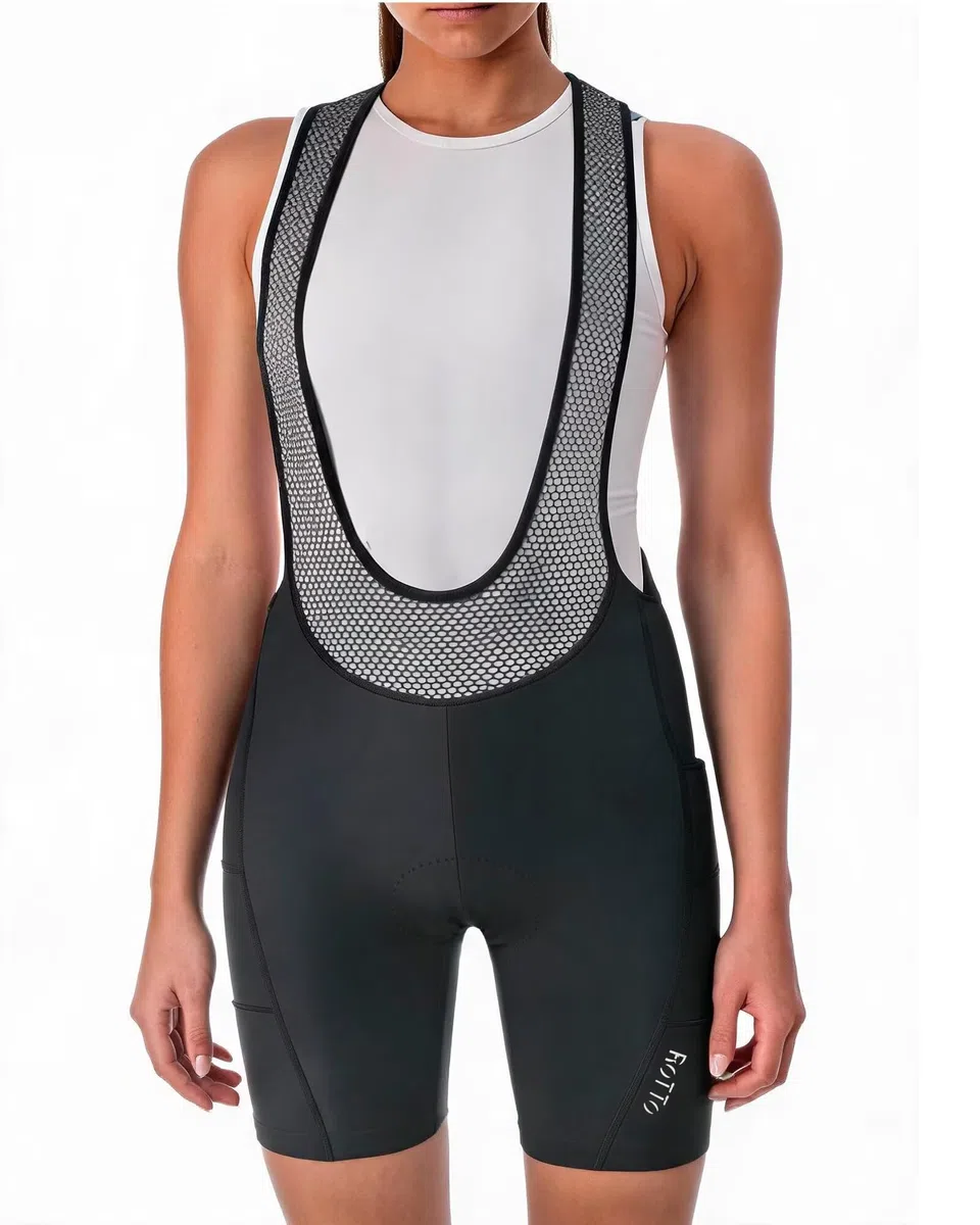 ROTTO Culote Ciclismo Mujer con Tirantes Acolchado con Espuma y Gel para Montar en Bicicleta Transpirable y Muy Elástico