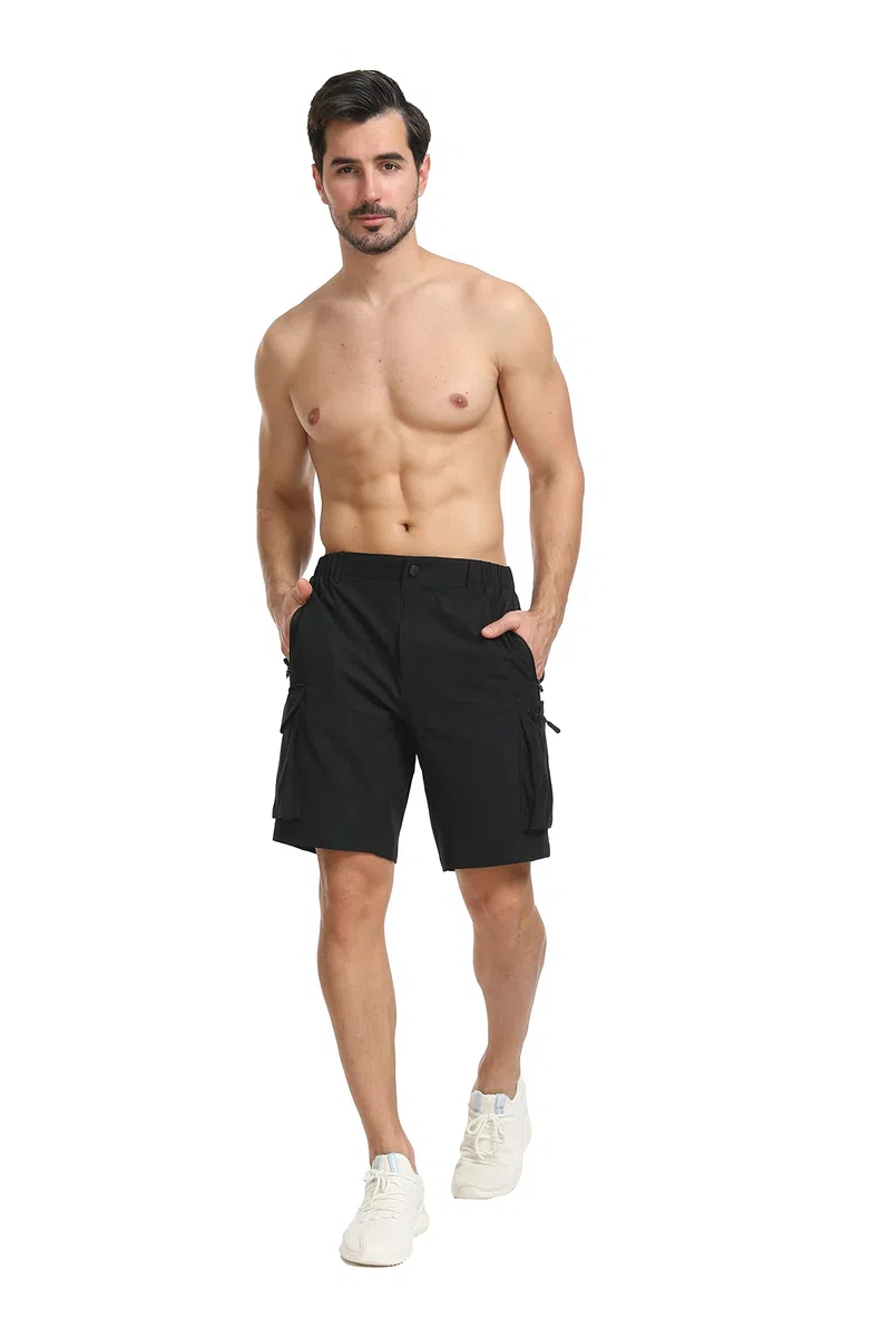 Tansozer Pantalones Cortos de Senderismo Mens con Bolsillo con Cremallera Outdoor Senderismo montañismo Verano Pantalones Cortos