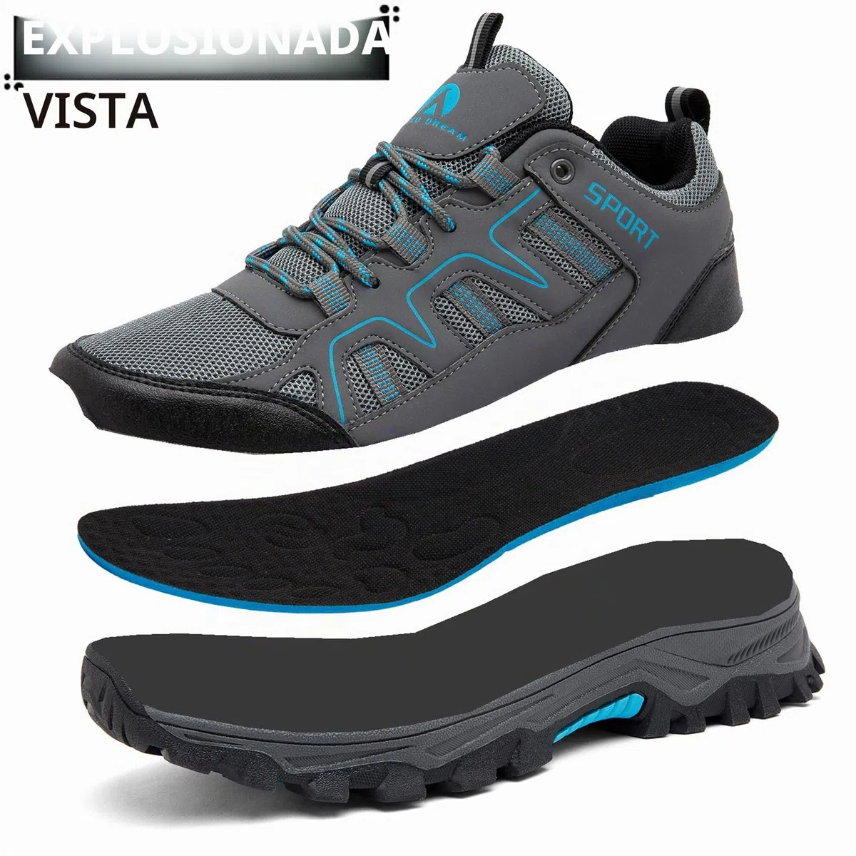 Zapatillas de Senderismo para Hombre Zapatillas de Trekking Transpirable Antideslizante Zapatos de Montaña