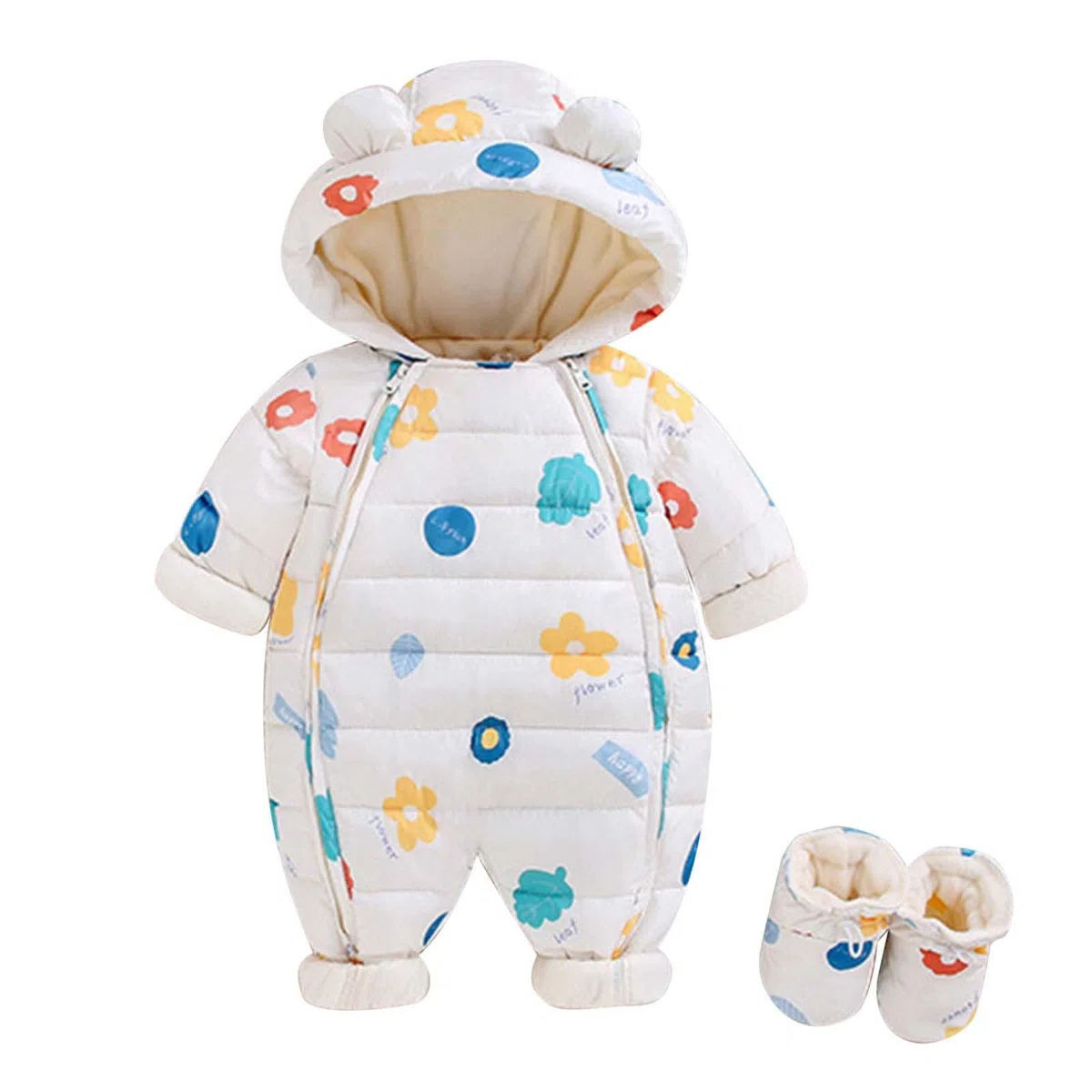 Mono Bebe Invierno Traje de Nieve Bebé Fleece Mameluco con Capucha Algodón Desmontable Recién Nacido Grueso Cremallera Regalo 0-18 meses Baby Romper