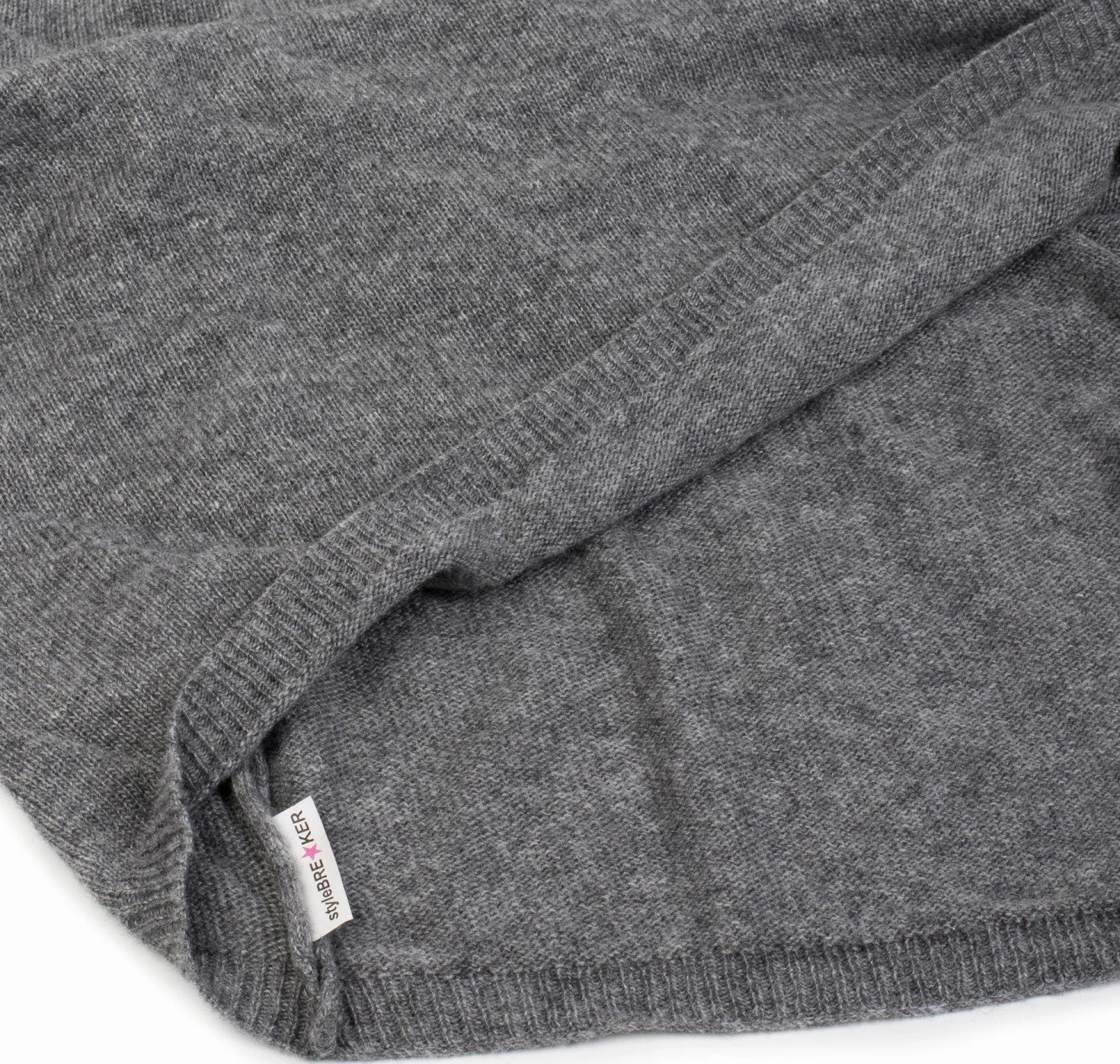 styleBREAKER suave poncho de punto fino monocolor, cuello redondo, señora 08010042