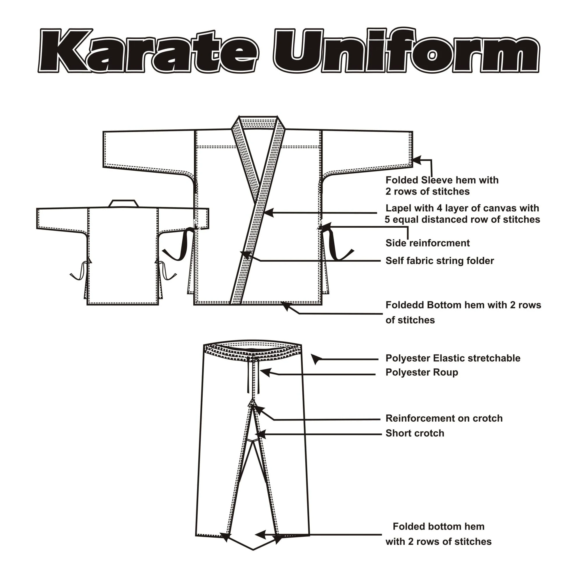 VERSAL Karate Gi - Uniforme de karate para niños y adultos, traje de karate blanco para estudiantes, 8 onzas, ligero, polialgodón, artes marciales, entrenamiento, taekwondo, uniforme con cinturón