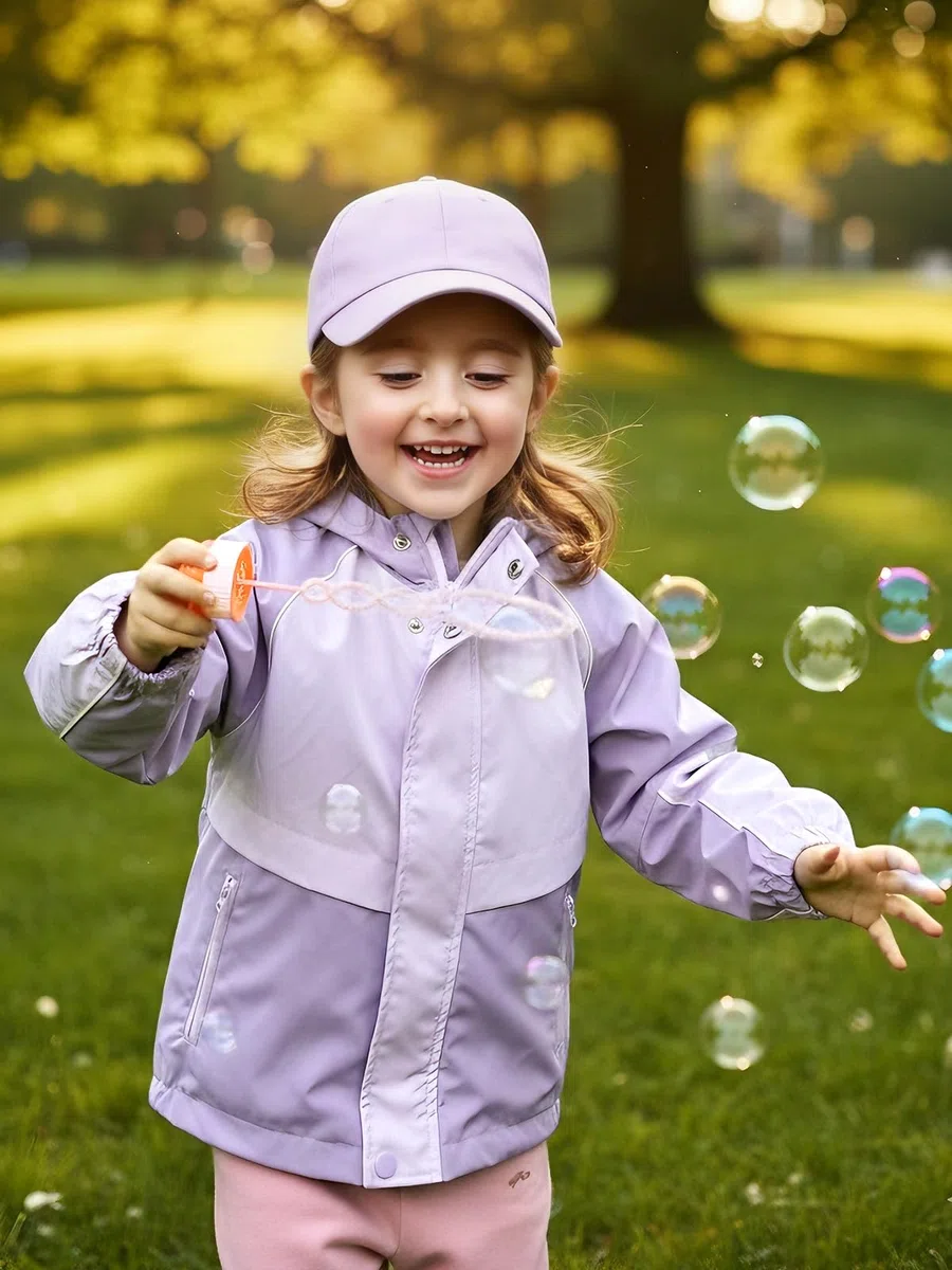 Miipat Chaqueta Impermeable para Niñas, Chaquetas Anti Viento Ligera con Capucha con Bolsillos con Cremallera Chaqueta de Lluvia para Niños y Niñas