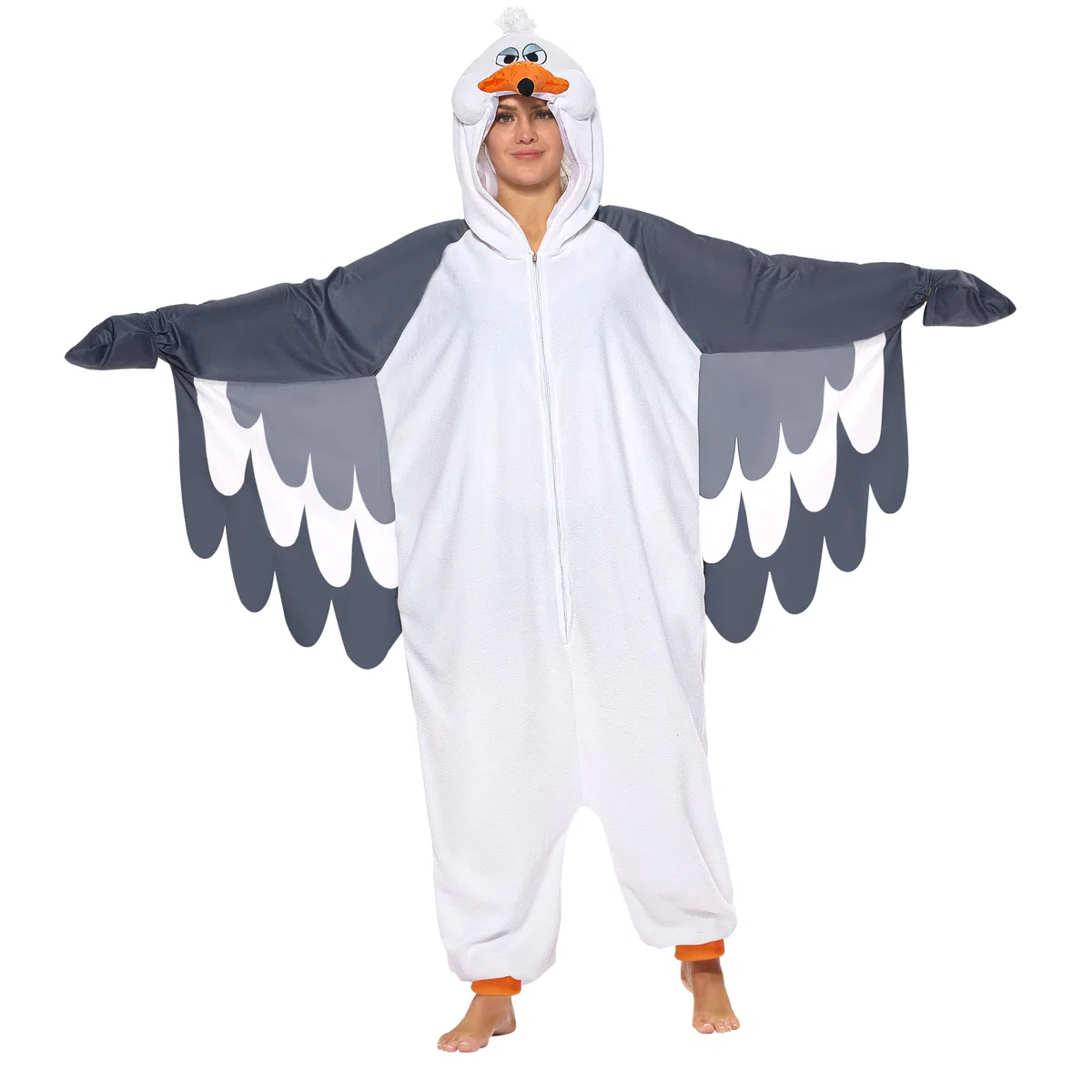 SPOOKTACULAR CREACIONES Mono de pijama con capucha de gaviota de Halloween para adultos