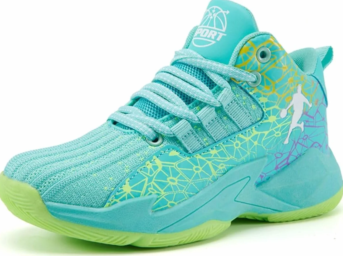 Zapatillas de Baloncesto para Niños Moda Calzado de Baloncesto para Niño Aire Libre Deportivas Fitness Antideslizantes para Correr Zapatos de Running (BBA-R16, 32EU)