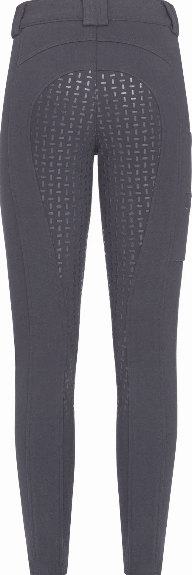 RIDERS CHOICE Pantalones de equitación de algodón con ribete completo de silicona para niños con funda para teléfono