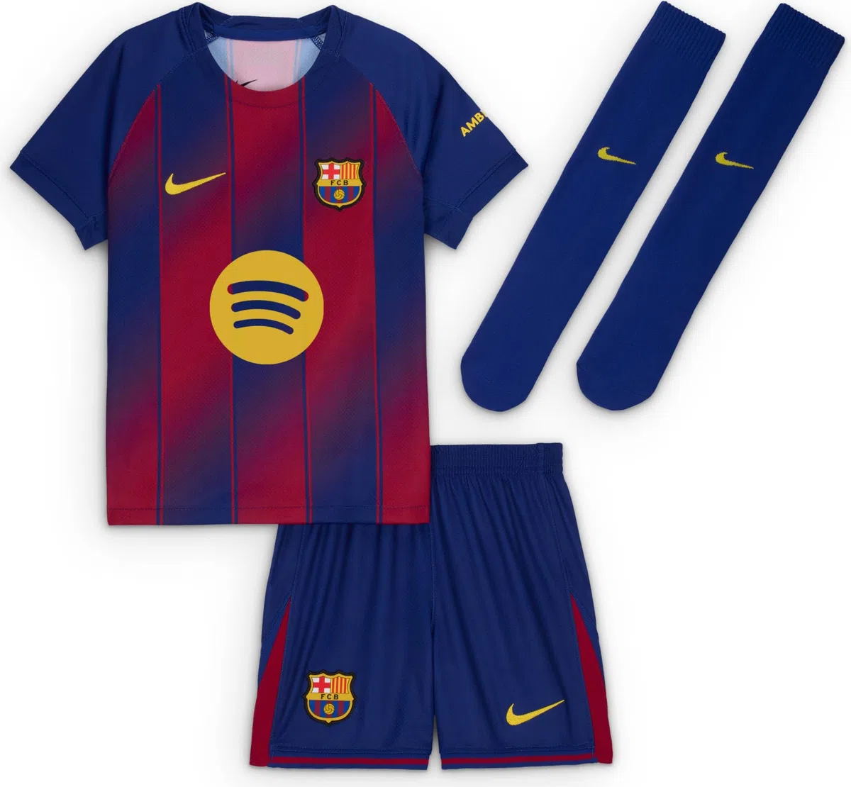 NIKE Fc Barcelona 2025/26 Stadium Home Dreiteiliges Nike Replika Fußballtrikot-set Für Jüngere Kinder Conjunto de camiseta de fútbol Unisex niños