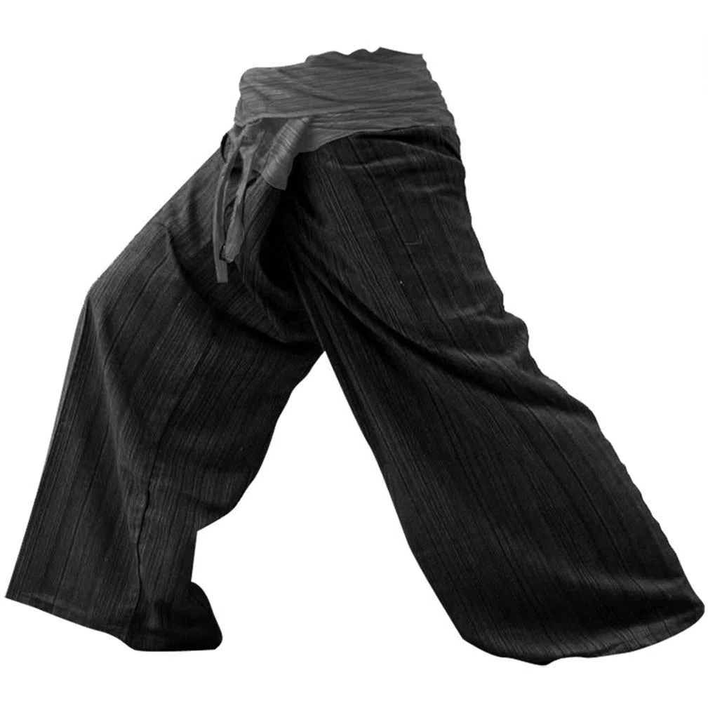 kittiya 2 Tone Thai Fisherman Pants Yoga Trousers Free Size Plus Cotton and