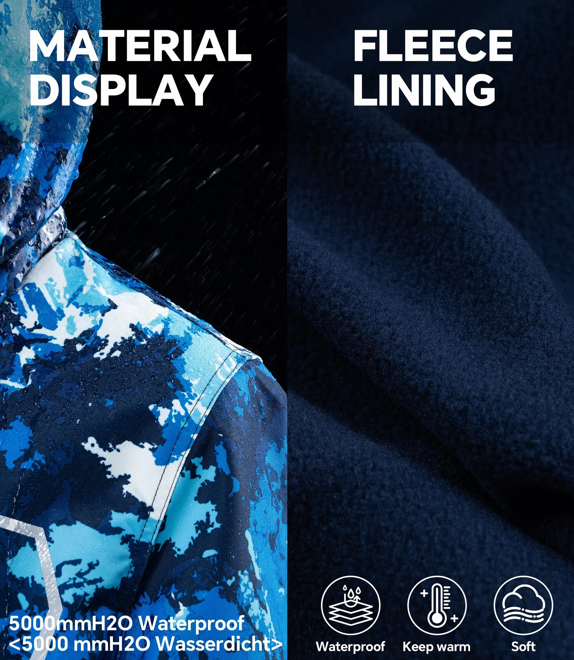 Chaqueta Impermeable para Niños - Cazadora Cortavientos Niño Estampado Militar
