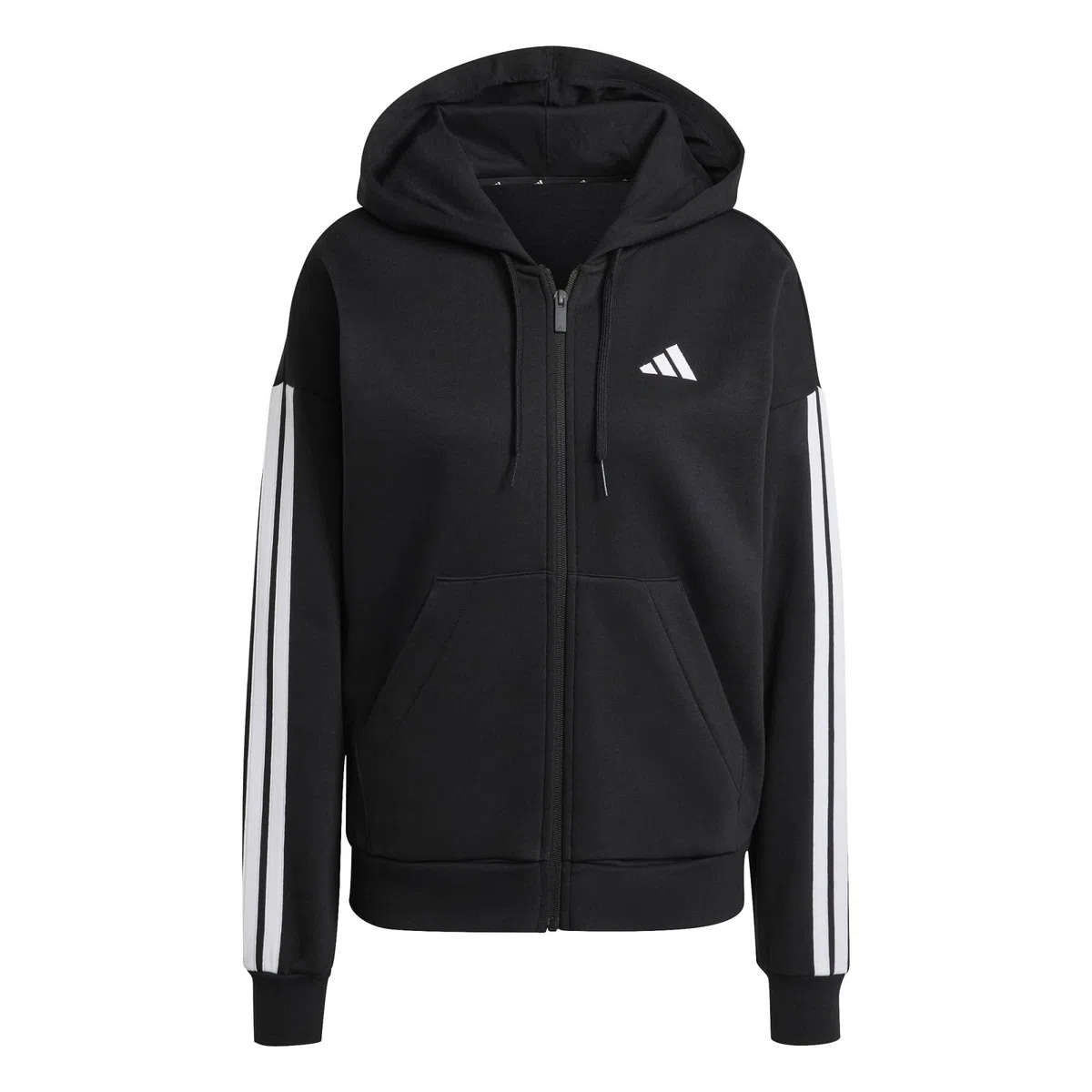 adidas Mujer Essentials 3-Stripes Full-Zip Fleece Hoodie