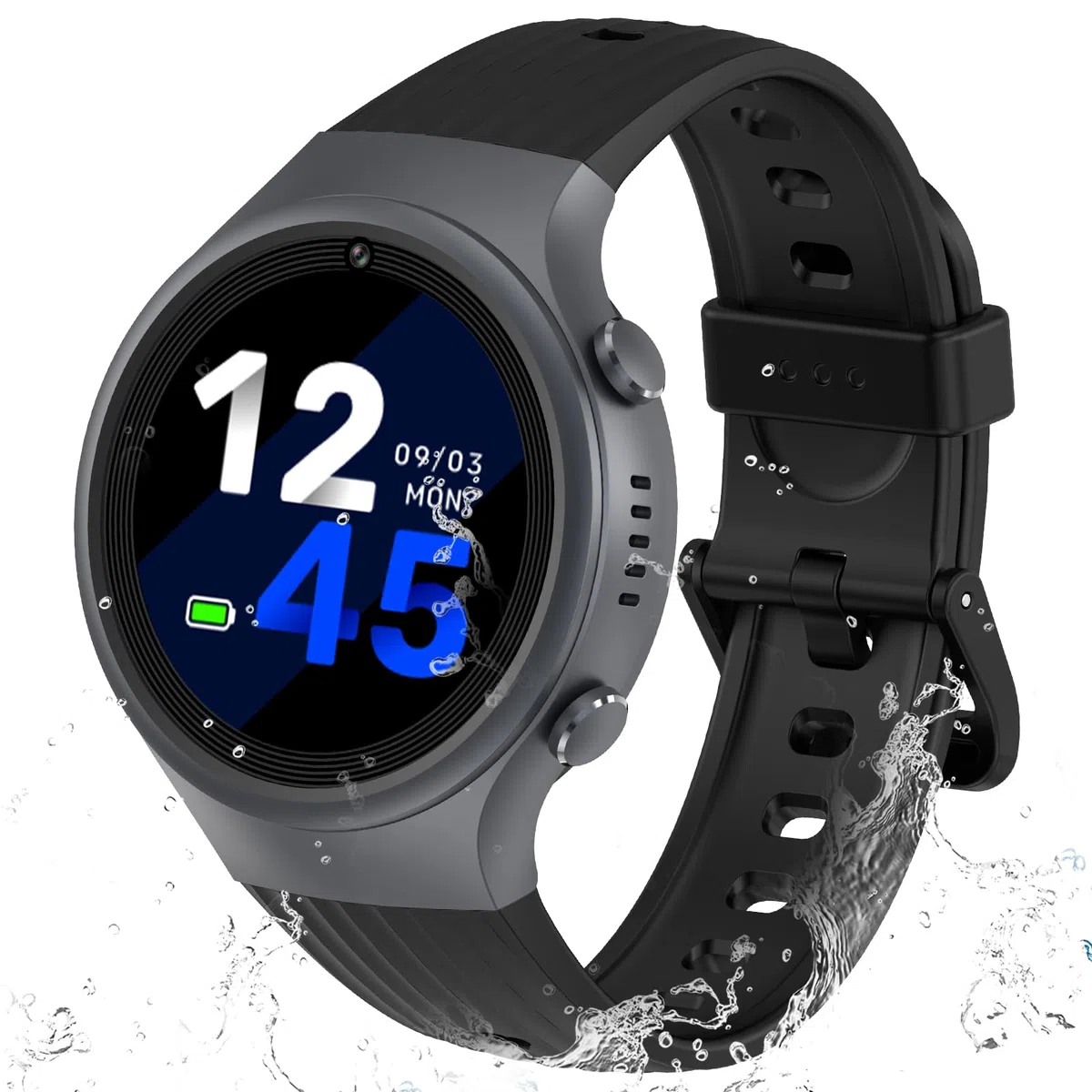 4G Reloj Inteligente Niño, Smartwatch Niños GPS y Llamadas Wifi Videollamadas, SOS, IP68, Chat de Voz, Modo Escuela, Pulsómetro,Despertador, Regalos para Niñas y Niños de 4 a 12 Años (Negro claro)