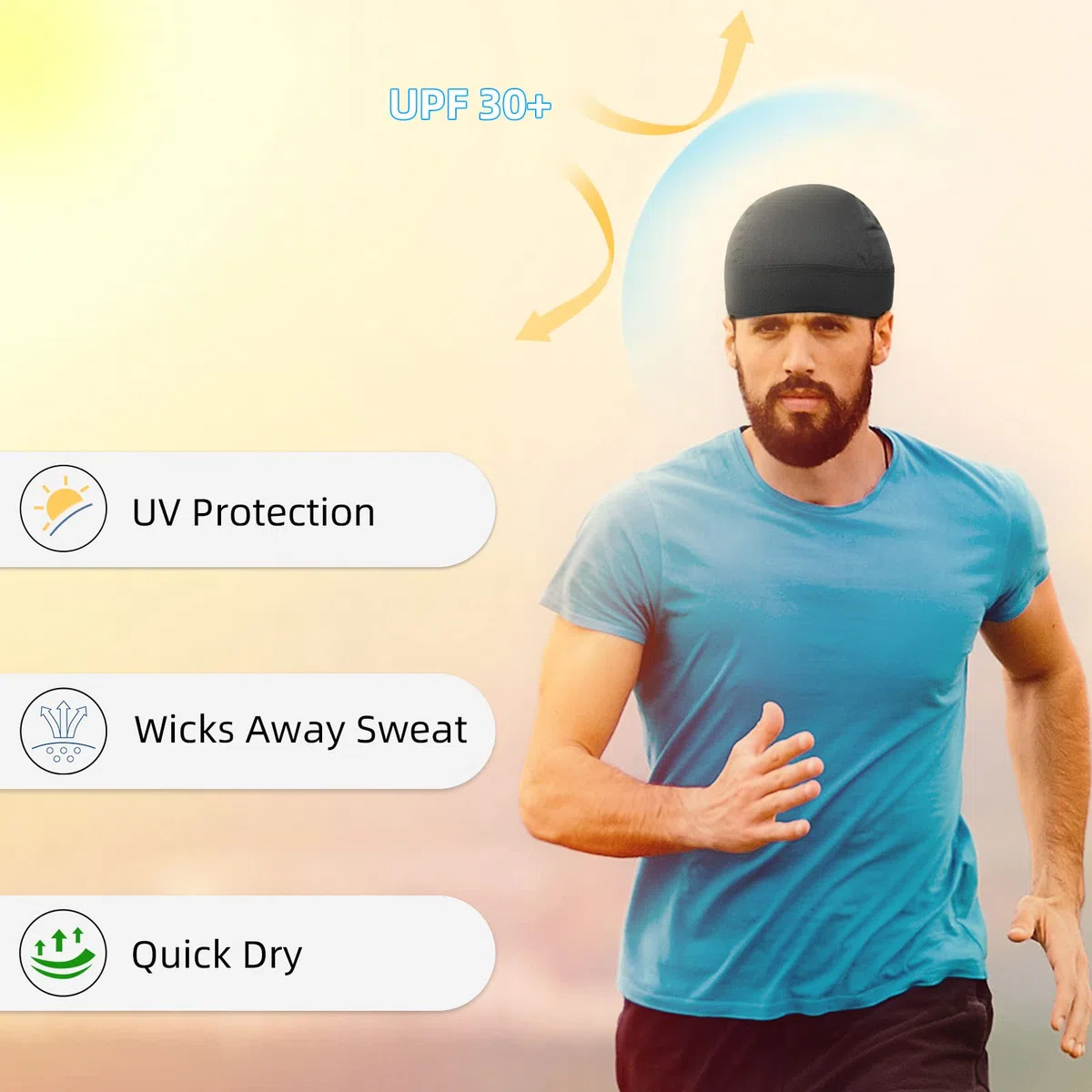 Wisolt Pañuelos Hombre Cabeza de Piratas Verano Bandana Calavera Gorras de Ciclismo Transpirable para Senderismo Bicicleta Montañismo Running Deportes al Aire Libre Unisex