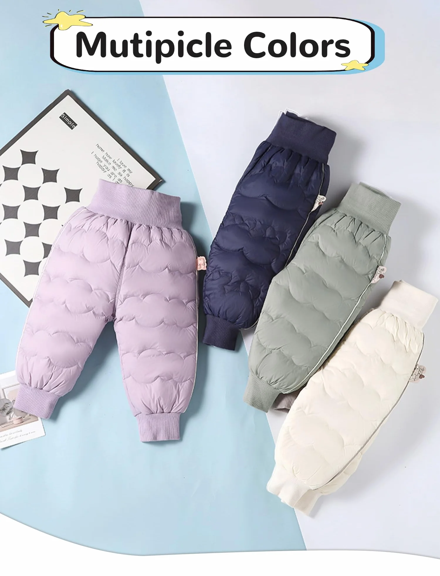 Happy Cherry Pantalones de nieve para niños, pantalones cálidos de invierno, pantalones de plumón, para niñas, niños, resistentes al viento, pantalones de esquí ligeros