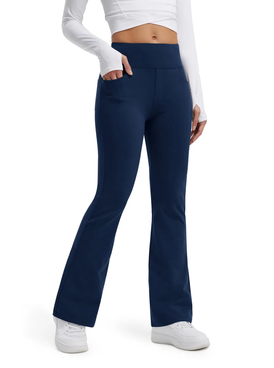 Libin Mujer Campana Térmicos Leggings para Invierno de Senderismo Trekking Deporte Impermeables Yoga Bootcut Pantalones con Bolsillos