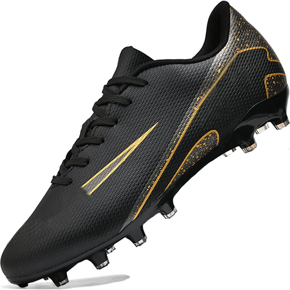 Zapatillas de Fútbol Mujer Spike Aire Libre Atletismo Entrenamiento Botas Profesionales Calzado de Fútbol Tacos de fútbol Deportivas Unisex Negro 42 EU