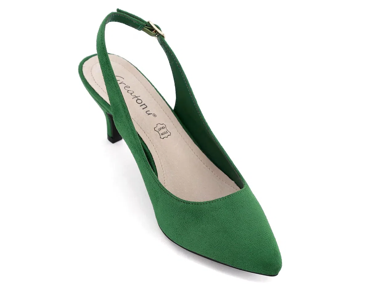 Greatonu Zapatos de Tacón Clásicos Espigones con Hebillas y Tiras en la Parte Trasera para Mujer 36-41 EU