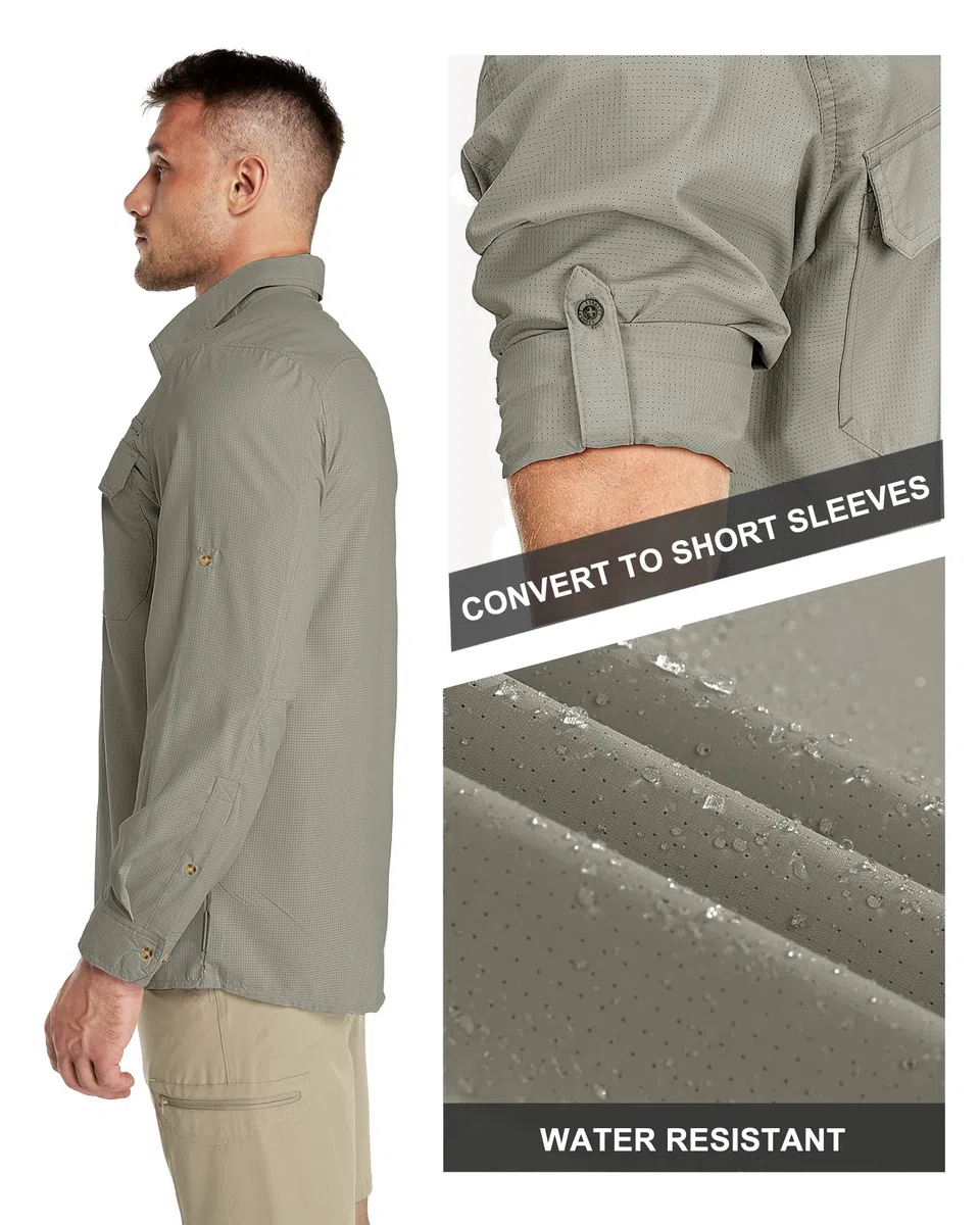 33,000ft Camiseta Deportiva para Hombre, Camiseta Transpirable de Secado Rápido para Exteriores, Protección UV 50+, Adecuada para Senderismo y Pesca en Todas Las Estaciones