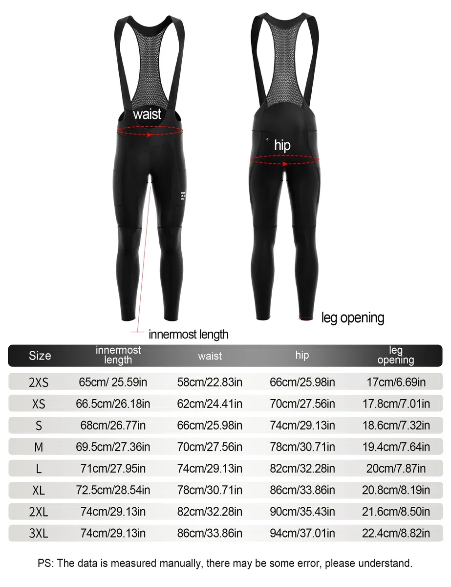 INBIKE Culote Largo Ciclismo Hombre Pantalones Largos Negro Bicicleta Transpirable Cómodo Bolsillos
