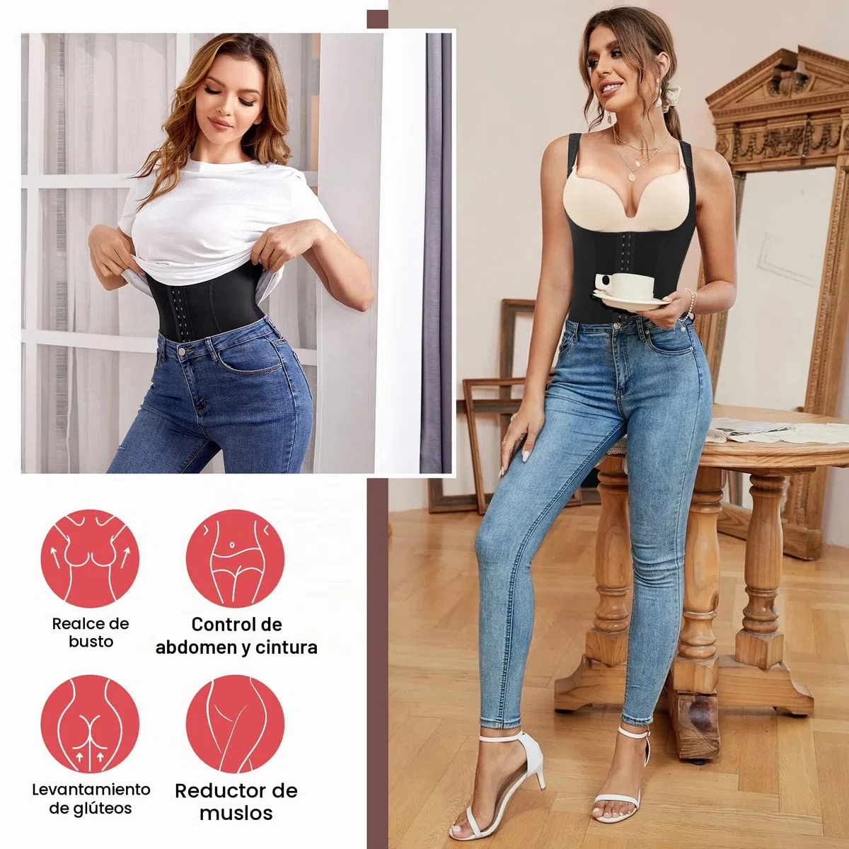 Gotoly Fajas Reductoras Mujer Abdomen Body Reductor Bodies Moldeadores Control de Barriga Levanta Glúteos Fajas Colombianas Shapewear Bodysuit